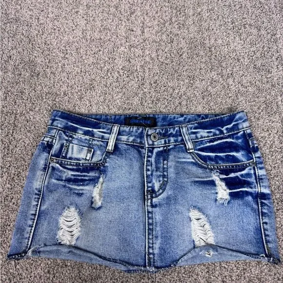 ❌SOLD❌ Giraffe Y2K Denim Micro Mini Skirt - Picture 6 of 9